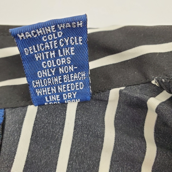 Vintage 80s long sleeve oversized striped blouse - Picture 4 of 10